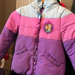 Little girls Disney Frozen puffer coat.